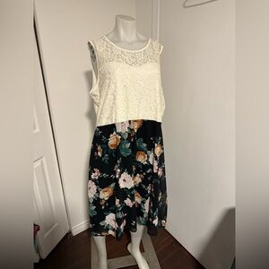 Warehouse Floral & Lace Dress Sz:3x